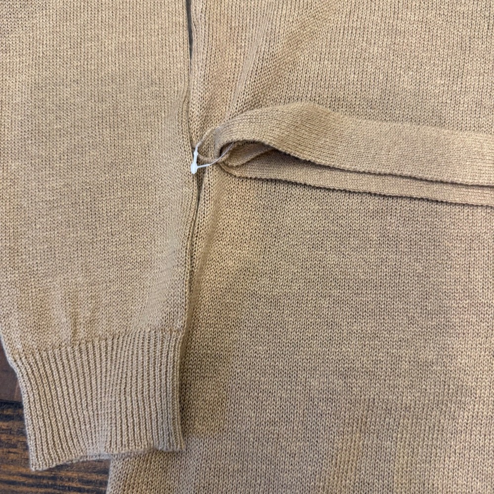 Lauren Ralph Lauren Womens Tan Linen Cotton Belted Cargo Pocket Cardigan Large - Picture 7 of 8